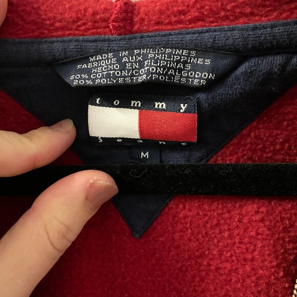 Tommy Hilfiger Vintage Red Cropped Zip-up Hoodie - Picture 2 of 6